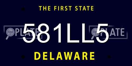 581LL5 Delaware License Plate