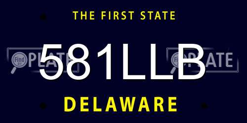 581LLB Delaware License Plate