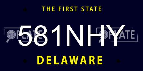 581NHY Delaware License Plate