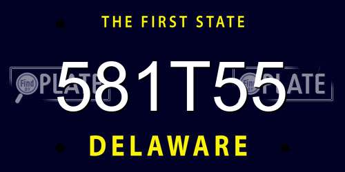 581T55 Delaware License Plate