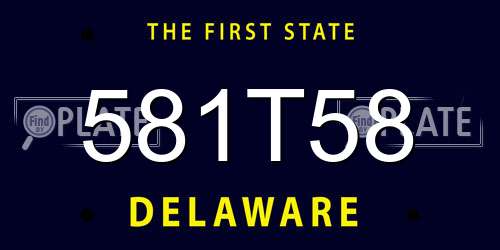 581T58 Delaware License Plate