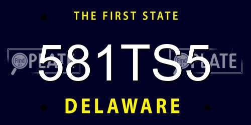 581TS5 Delaware License Plate