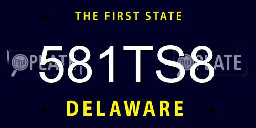 581TS8 Delaware License Plate