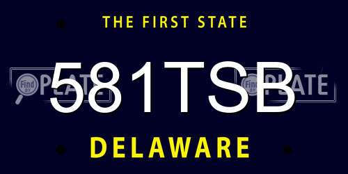 581TSB Delaware License Plate
