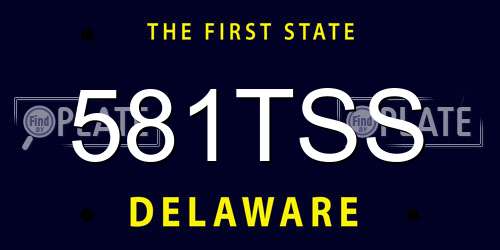 581TSS Delaware License Plate