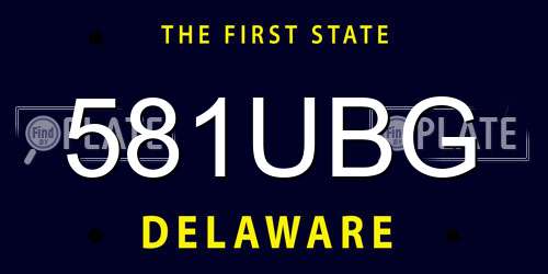 581UBG Delaware License Plate
