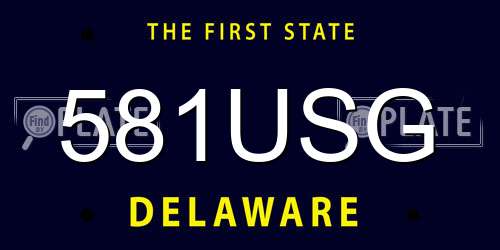 581USG Delaware License Plate