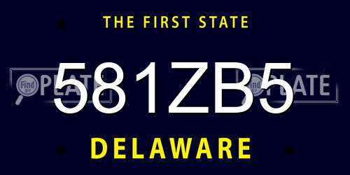 581ZB5 Delaware License Plate