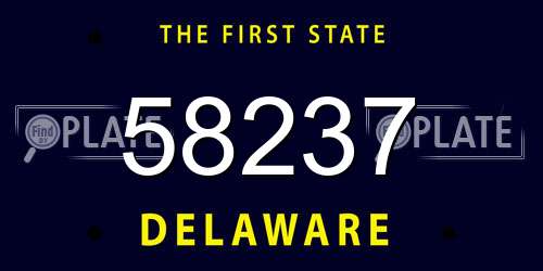 58237 Delaware License Plate