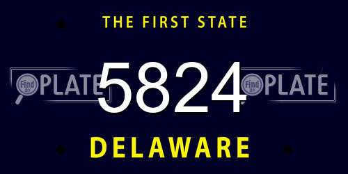 5824 Delaware License Plate