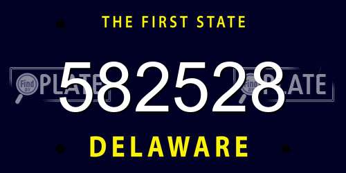 582528 Delaware License Plate