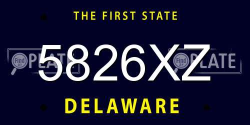 5826XZ Delaware License Plate
