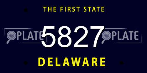 5827 Delaware License Plate