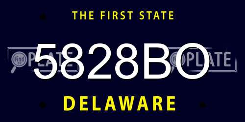5828BO Delaware License Plate