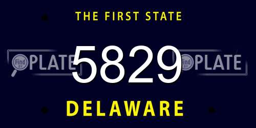 5829 Delaware License Plate