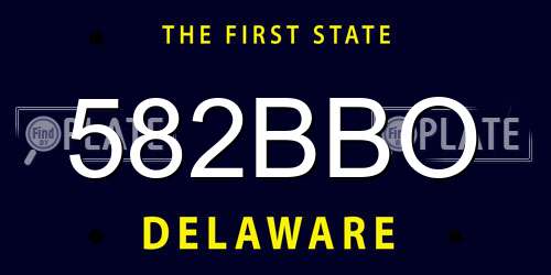 582BBO Delaware License Plate