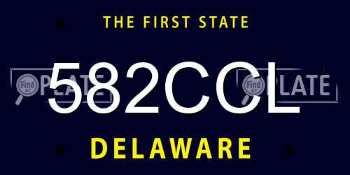582CCL Delaware License Plate