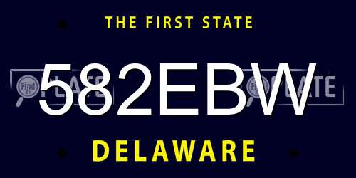 582EBW Delaware License Plate