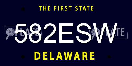 582ESW Delaware License Plate