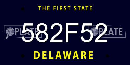 582F52 Delaware License Plate