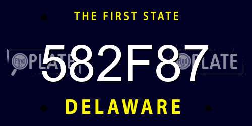 582F87 Delaware License Plate