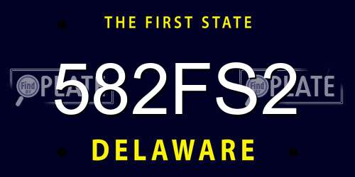 582FS2 Delaware License Plate