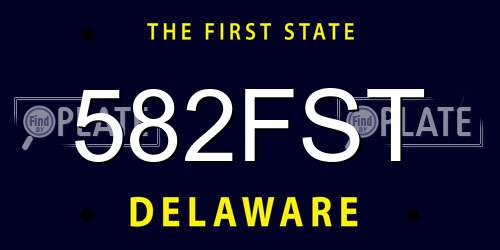 582FST Delaware License Plate