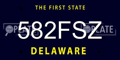 582FSZ Delaware License Plate