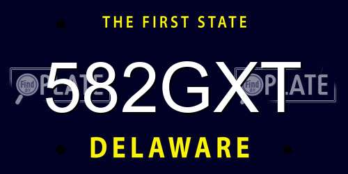 582GXT Delaware License Plate