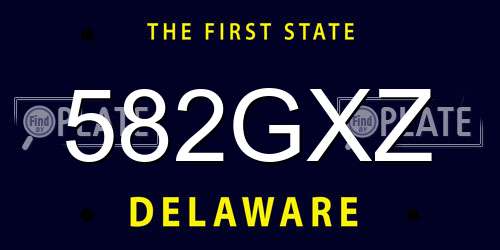 582GXZ Delaware License Plate