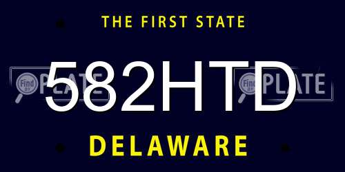 582HTD Delaware License Plate