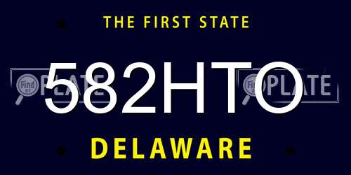 582HTO Delaware License Plate