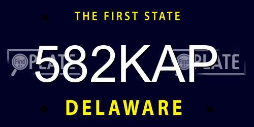 582KAP Delaware License Plate