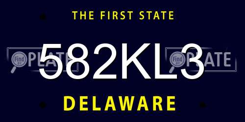 582KL3 Delaware License Plate