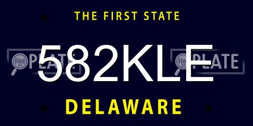 582KLE Delaware License Plate
