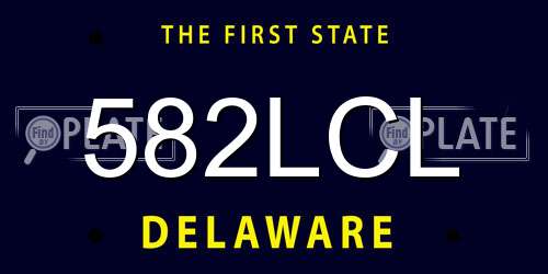 582LCL Delaware License Plate