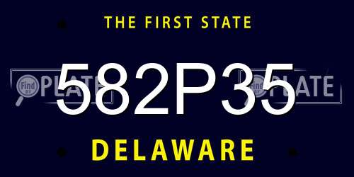 582P35 Delaware License Plate