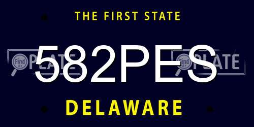 582PES Delaware License Plate