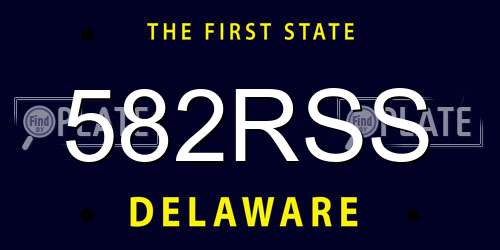 582RSS Delaware License Plate