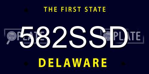 582SSD Delaware License Plate