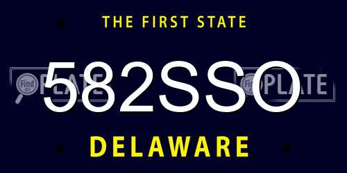 582SSO Delaware License Plate