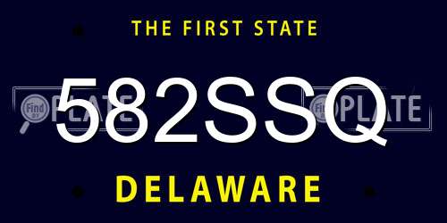 582SSQ Delaware License Plate