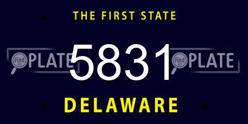 5831 Delaware License Plate