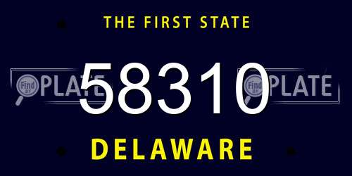58310 Delaware License Plate