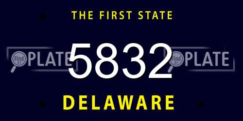 5832 Delaware License Plate