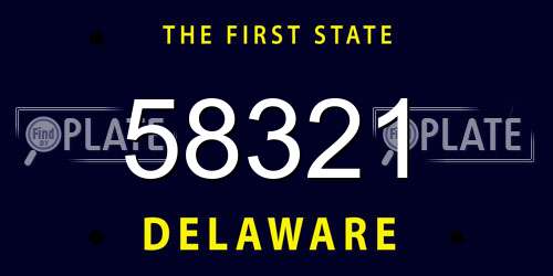 58321 Delaware License Plate