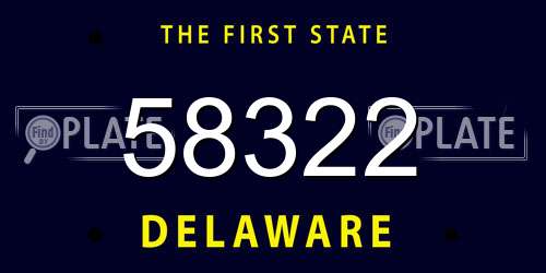 58322 Delaware License Plate