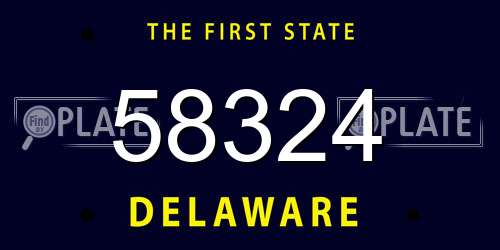 58324 Delaware License Plate