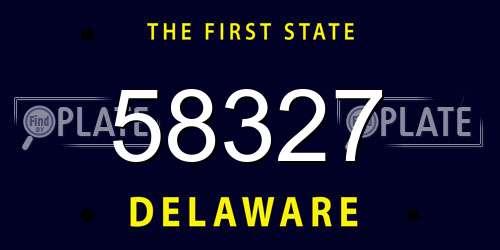 58327 Delaware License Plate