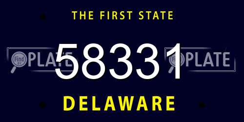 58331 Delaware License Plate
